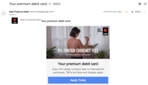 NAB PLATINUM VISA DEBIT CARD