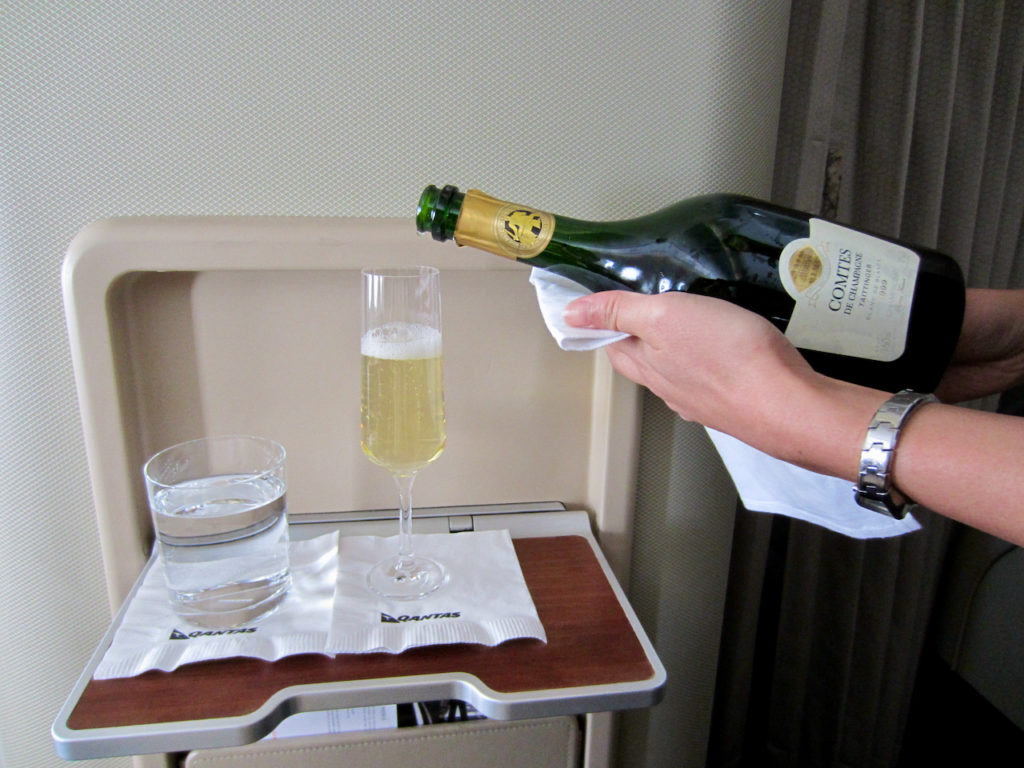 Qantas First Class Champagne