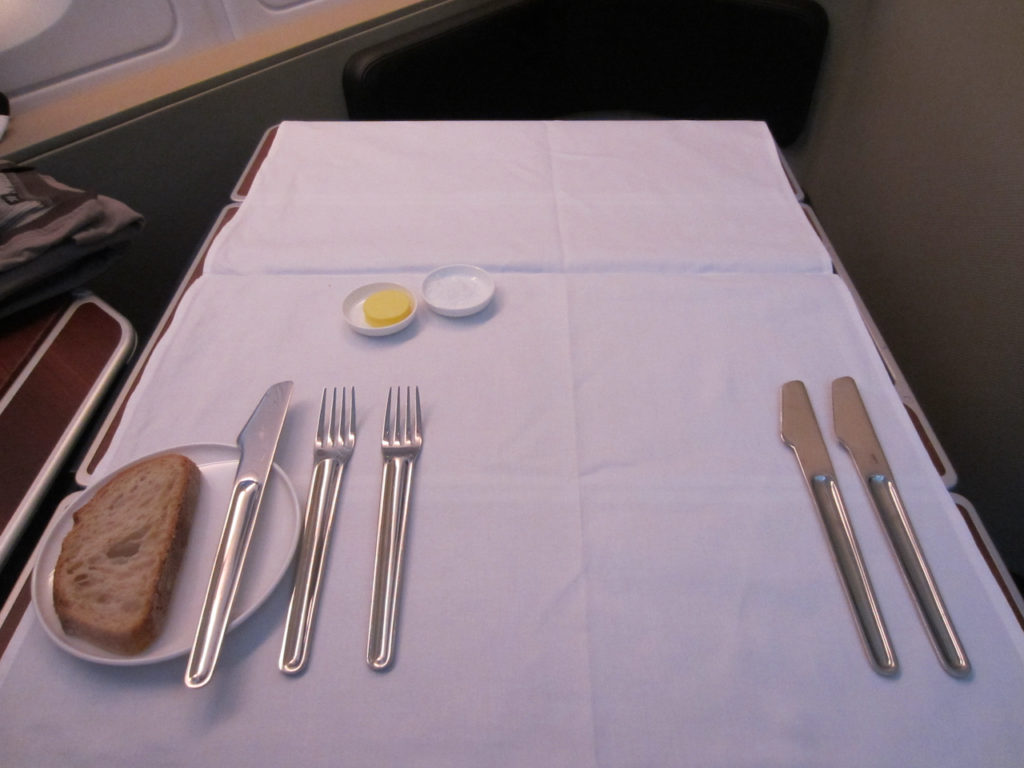 Qantas First Class Table Setting